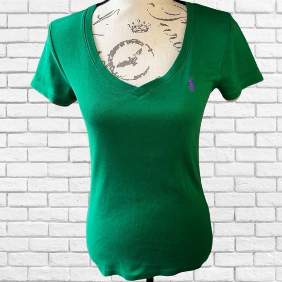 Ralph Lauren Tops - Ralph Lauren Green V-Neck Women's Top